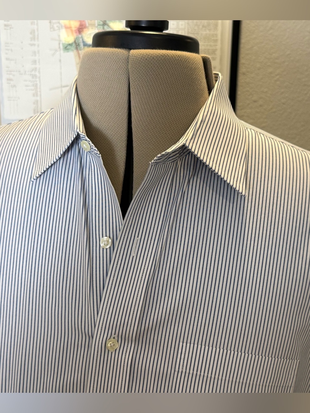 Brooks Brothers Regent Non-Iron 16.5 34/35 Blue Pinstripe Shirt